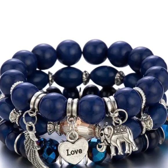 3 piece bead and charm bracelet - Picture 1 of 1